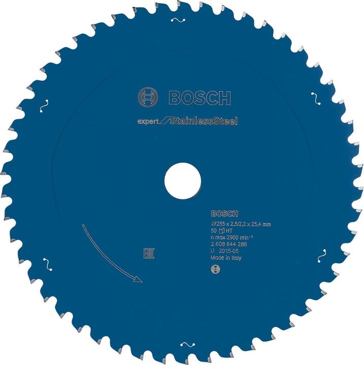Bosch Professional Zubehör Kreissägeblatt Expert for Stainless Steel, 255 x 25,4 x 2,5 x 50