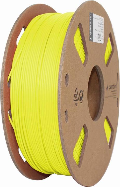 Actual product image Gembird Filament cassette PLA fluorrescent yellow 1.75mm 1kg narrow sp (PLA, 1.75 mm, 1000 g, Yellow)