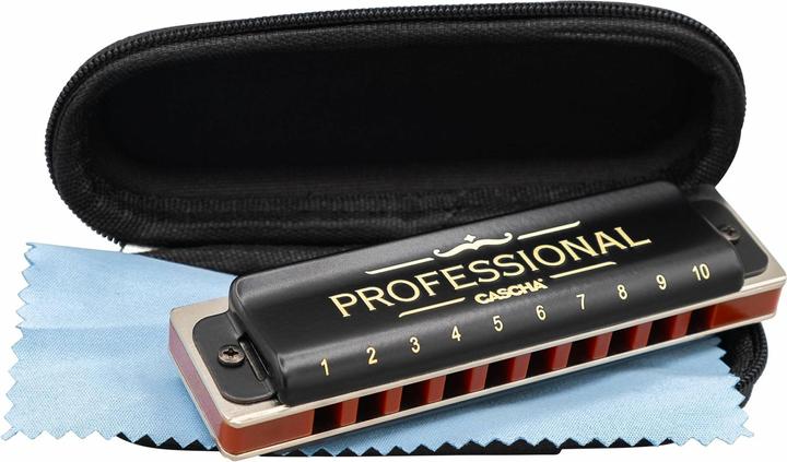 Produktbild Professional Blues Harmonica in C (incl. case and cleaning cloth) (Mundharmonika, C-Dur)