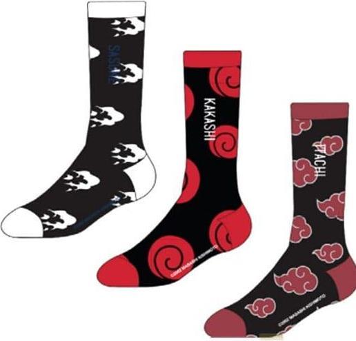 Etichetta energetica Difuzed Naruto Socken Sasuke, Kakashi, Itachi 3er-Pack 39-42 (confezione da 3, 39 - 42)