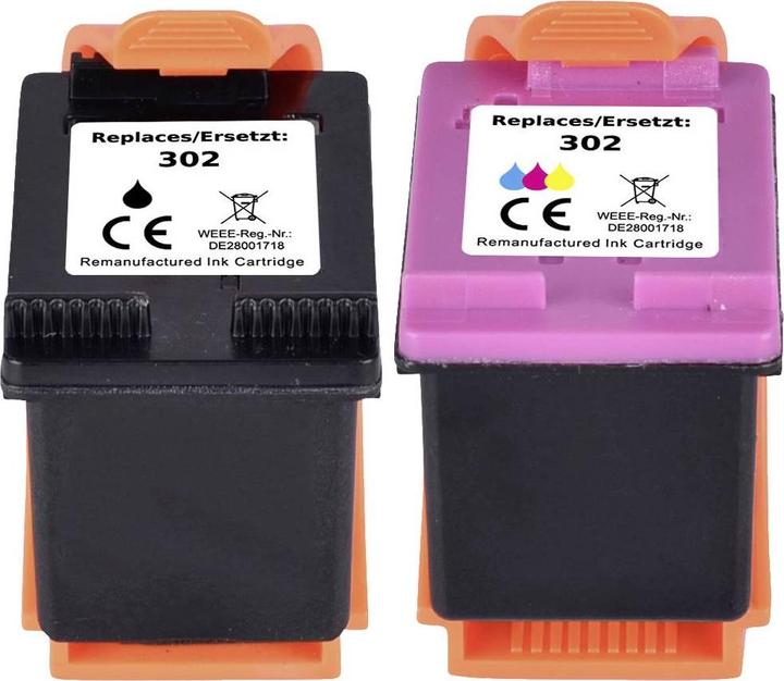 Actual product image Renkforce Ink Combi-Pack replaces HP 302 (X4D37AE) Compatible Combi-Pack Black (M, Y, C, FC)