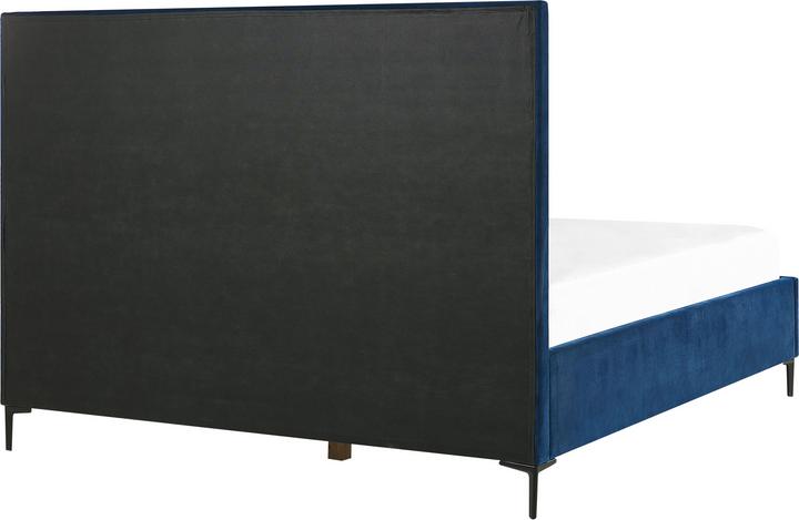 Produktbild Beliani Polsterbett Samtstoff blau mit Bettkasten hochklappbar 160 x 200 cm SEZANNE (160 x 200 cm)
