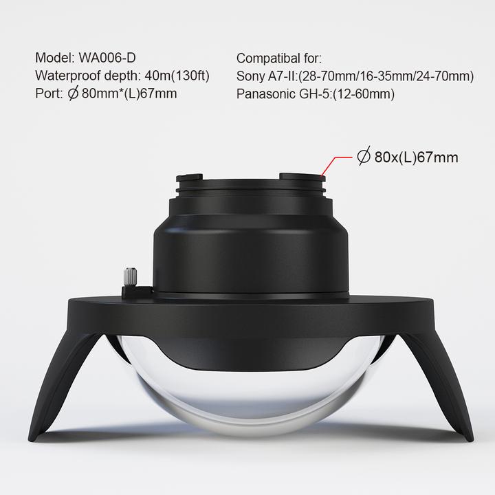 Image du produit Seafrogs WA006-D-GL WA006-A series 8 inch Dome Port 40M/130FT (Plastic Tube, Glass Dome)