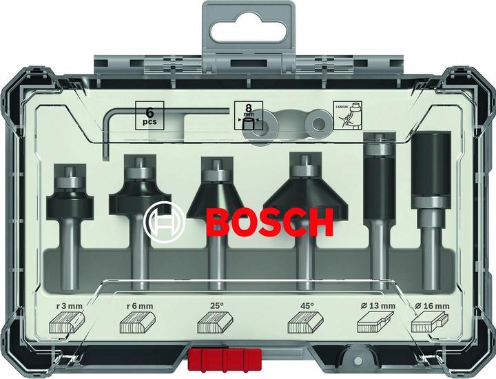 Produktbild Bosch Professional Zubehör 6-teiliges Rand- und Kantenfräser-Set, 8-mm-Schaft für Handfräsen