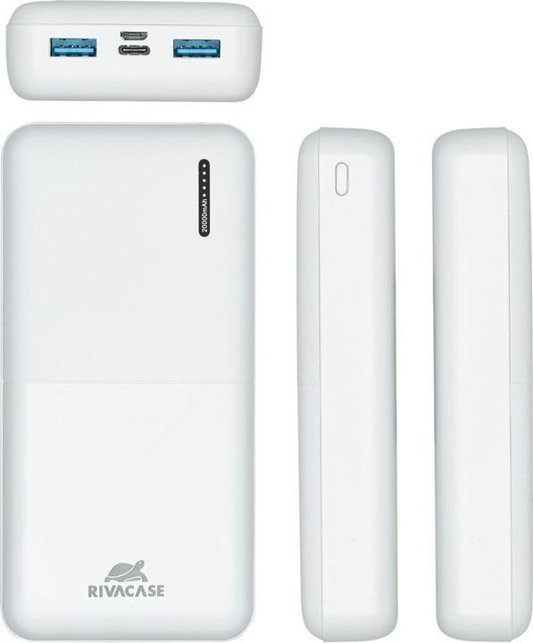 Produktbild Rivacase POWER BANK USB 20000 mAh/VA2572 Baltas (20000 mAh, 20 W, 20000 Wh)