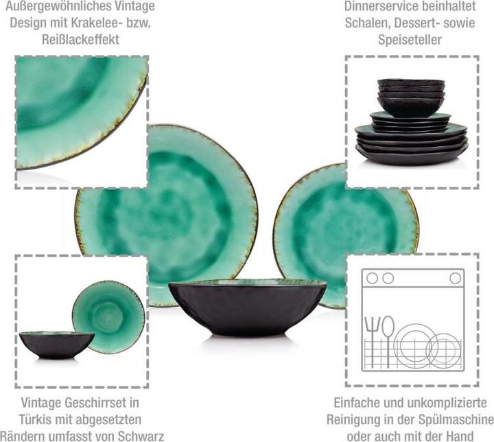 Actual product image Sänger Geschirr Palm Beach dinner service (12 Piece)