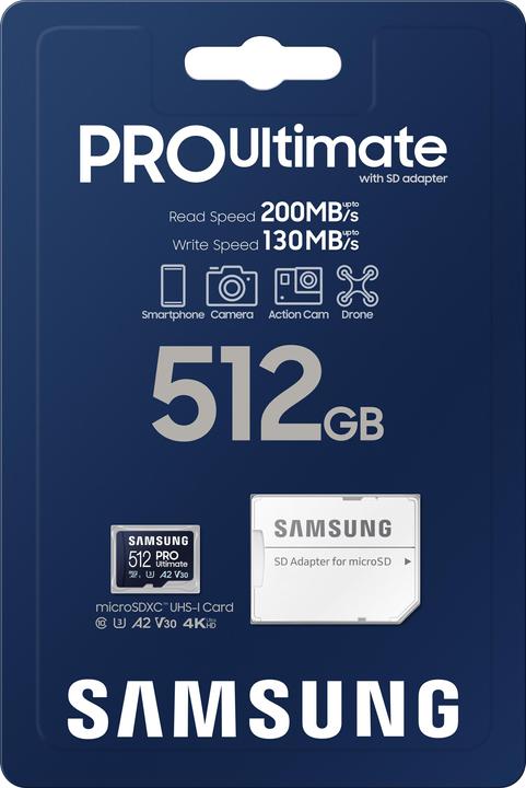 Productafbeelding Samsung PRO Ultimate (512 GB, microSDXC, U3, UHS-I)