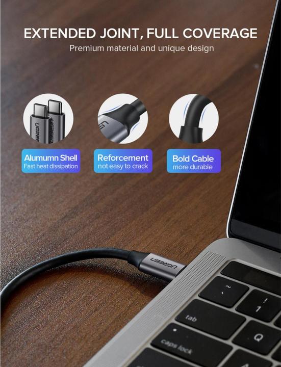 Produktbild Ugreen USB-C – USB-C (1.50 m, USB 3.1, 60 W)