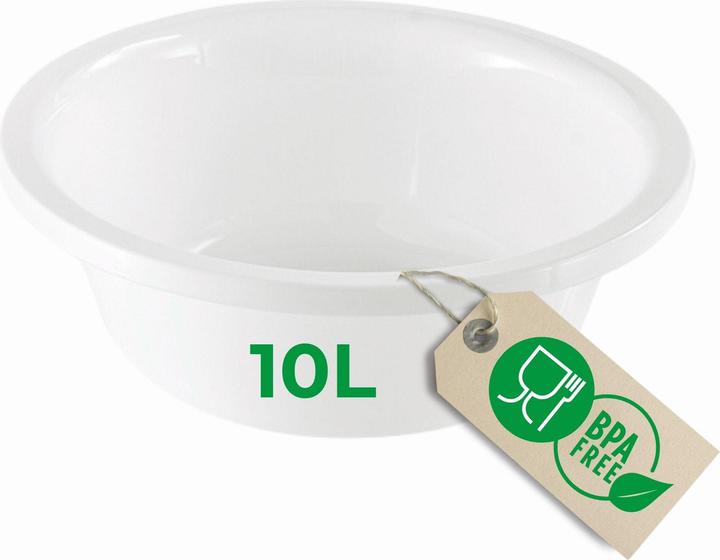 Produktbild Novaliv Spülschüssel Rund 10L, D40 cm, Weiss, BPA-frei Spülmaschinenfest Ideal für Küche und Camping (40 cm, 10 l, 1 x)