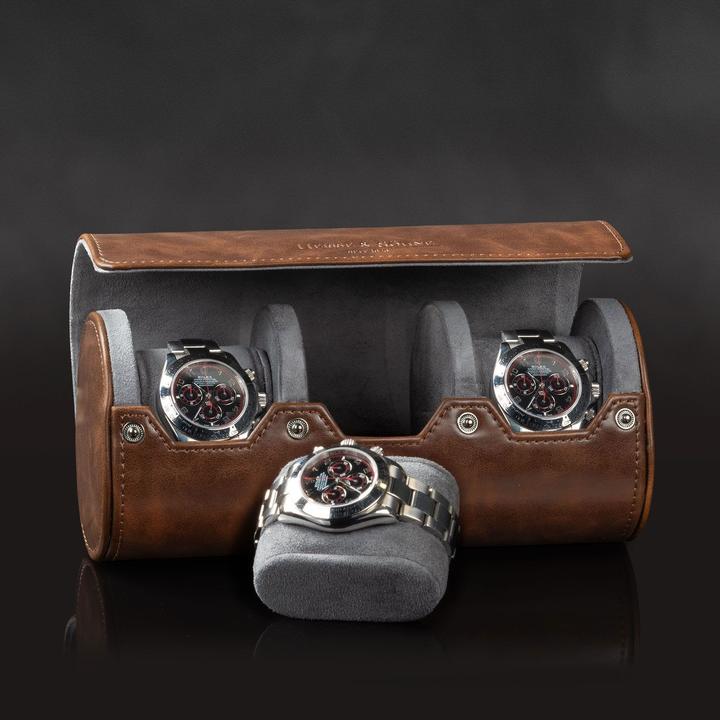 Immagine prodotto Heisse & Söhne Rotolo vintage con 3 orologi - Marrone