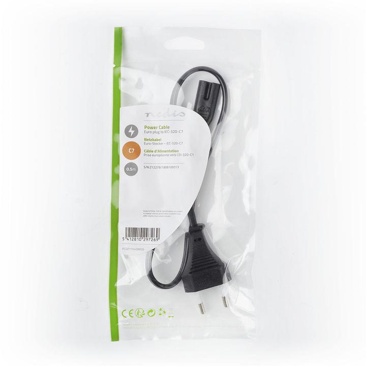 Produktbild Nedis Netzkabel IEC-320-C7 (0.50 m)