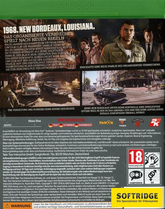 Immagine prodotto 2K Games Mafia 3 (Xbox One X, Xbox Series X, DE)