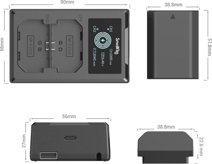 Actual product image SmallRig 3824 NP-FZ100 Kit