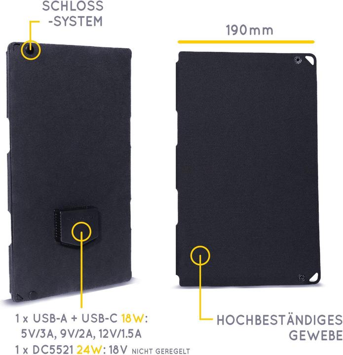 Produktbild Sunslice Tragbares Solarpanel "Fusion Flex 24" (24 W, 0.54 kg)