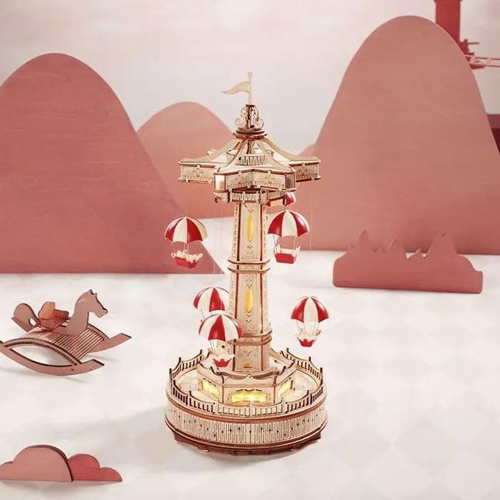 Produktbild Rokr Fallschirm-Turm - 3D Holzbausatz (elektrisch)