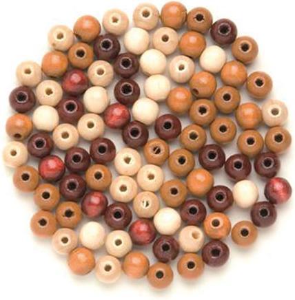Actual product image Glorex Wooden bead 8mm 80pcs brown-mix FSC beech