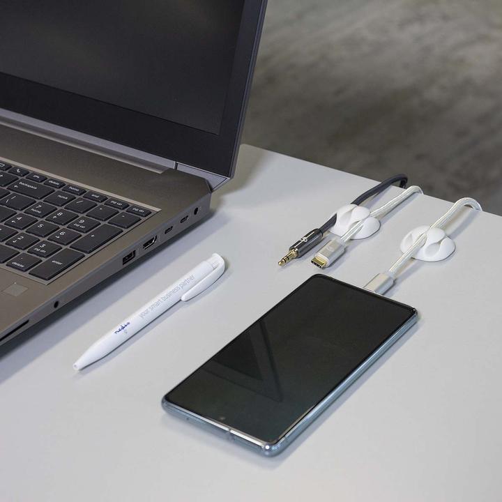 Produktbild Nedis Kabelmanagement Kabelclip Gesperrt 4 Stück max. Kabeldicke: 5 mm Silikon 35 mm Weiss