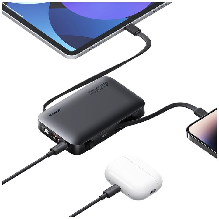 Produktbild Usams Powerbank XR Series CD228 10000mAh 20W + kabel USB-C/Lightning biały (10000 mAh, 20 W, 20 Wh)