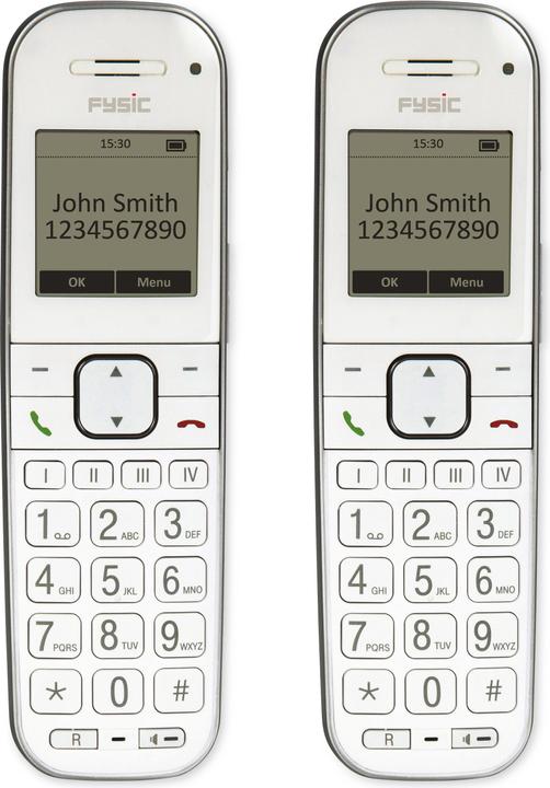 Produktbild Fysic FX-9000 DUO Senioren DECT telefoon - Extra luid gespreksvolume voor slechthorenden - Wit