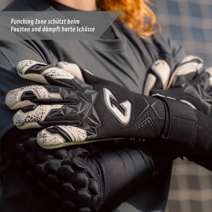 Actual product image Catch & Keep Fussballhandschuhe Pulse X Black Gr. 10 Torwart Goalie Handschuhe (10)