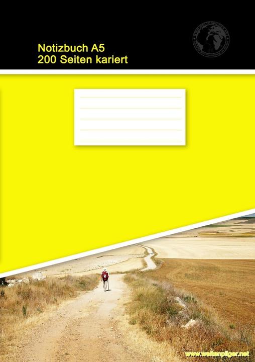 Actual product image Notizbuch A5 200 Seiten kariert (Softcover Gelb) (A5, Checked, Hardcover)
