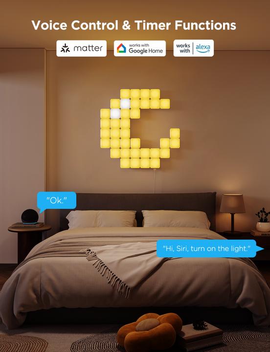 Actual product image Govee Mini light panels RGBIC segment colours