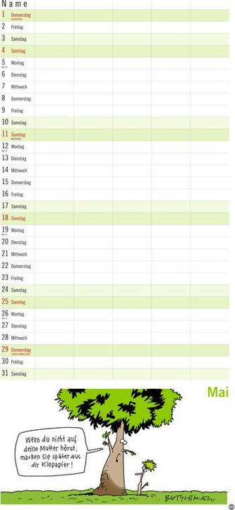 Actual product image Heye Family planner (21 x 45 cm, Hardcover, German)
