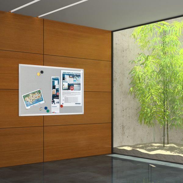 Actual product image Franken Notice Board X-tra!Line Textile with Metal Grid (Blackboard, 90 x 60 cm)