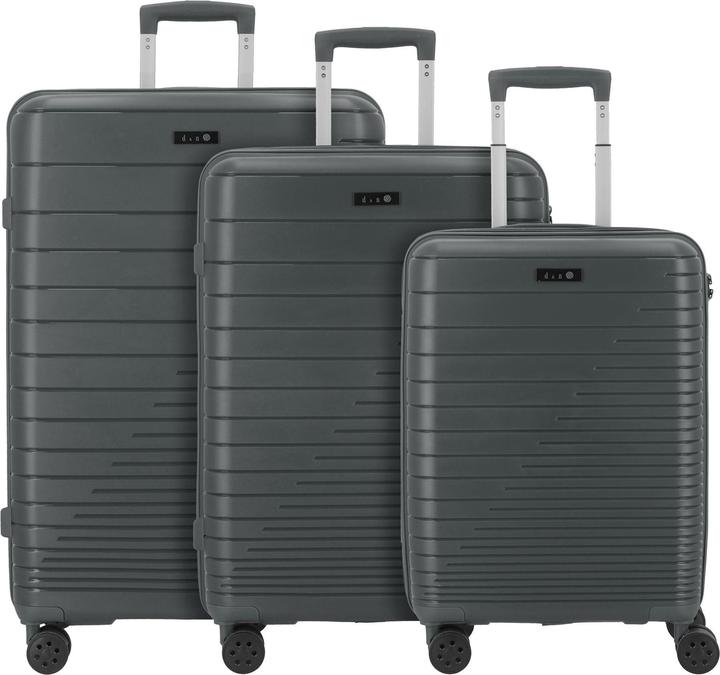 D&N Travel Line 4600 4 Rollen Kofferset 3-teilig (195 l, XL (ab 115l))