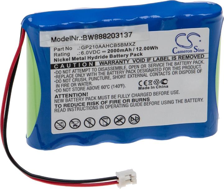 Produktbild XCell Medizintechnik-Akku als Ersatz für VDW GP210AAHCB5BMXZ - 2000mAh, 6V, NiMH (6 V, 2000 mAh)