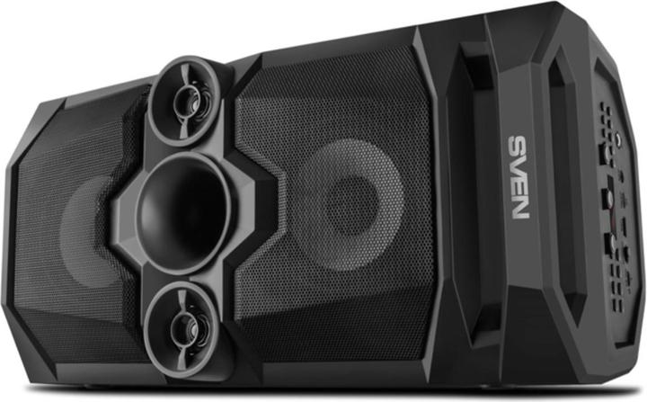 Actual product image Sven Speaker PS-650, juodas, power output 2x25W (RMS), TWS, Bluetooth, FM, USB, Micro SD, LED-displa (10 h, Rechargeable battery operated)