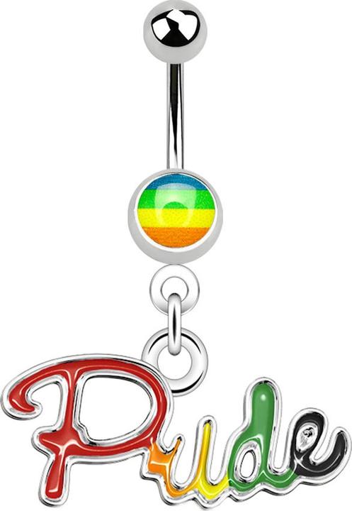 Star Piercing Banane silber mit Kugel Anhänger Pride (Chirurgenstahl 316L)