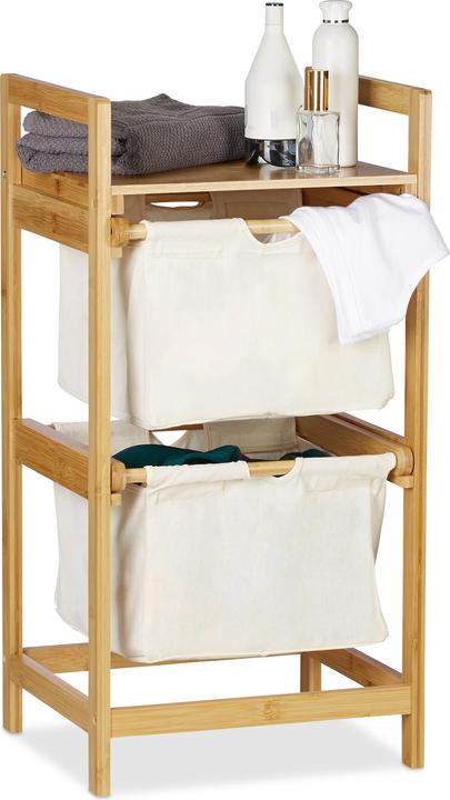 Immagine prodotto Relaxdays Cesto del bucato in bambù, Selezionatore di vestiti (12.50 l)