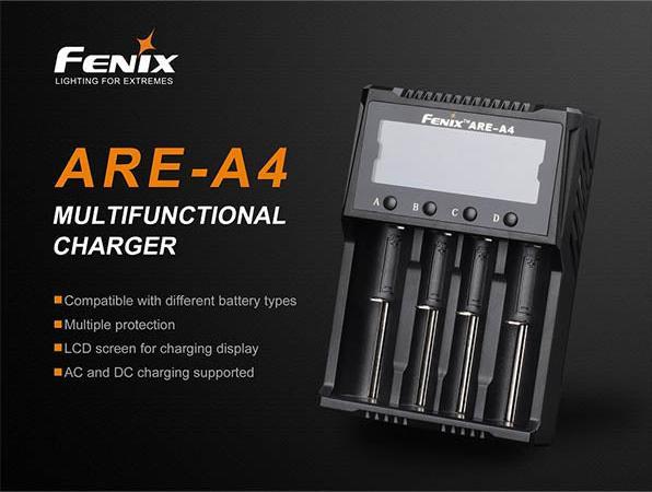 Produktbild Fenix Ladegerät ARE-A4 (1 Stk., 14500, 16340, 18650, 26650, AA, AAA, Akku)