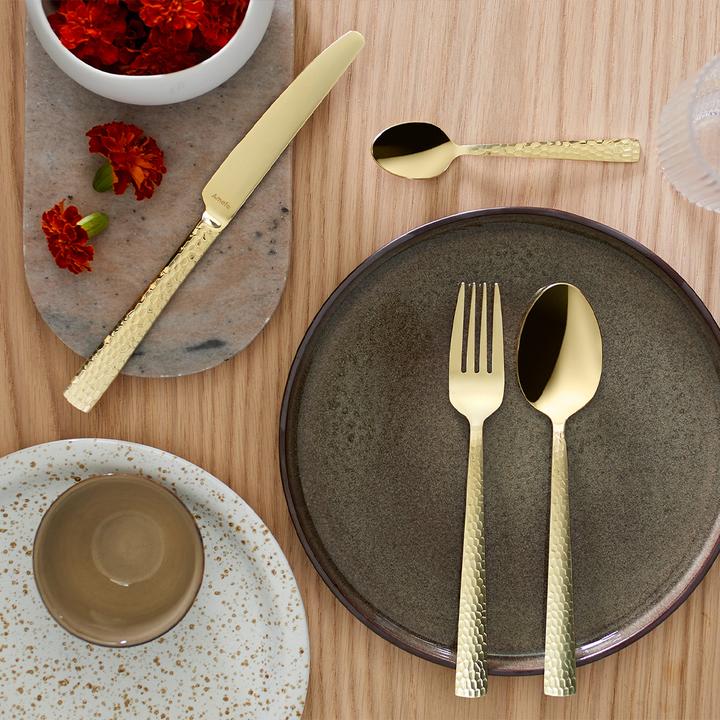 Immagine prodotto Amefa Set di posate 24 pezzi martellate PVD champagne 3319 Felicity (24 Pezzo/i, Set di posate)
