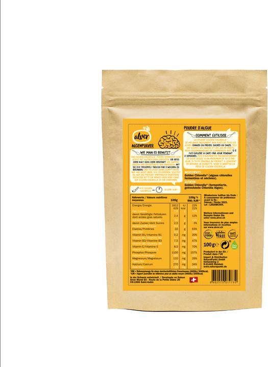 Nutritional values and ingredients Alver Golden Chlorella (1 Piece, Powder, 100 g)