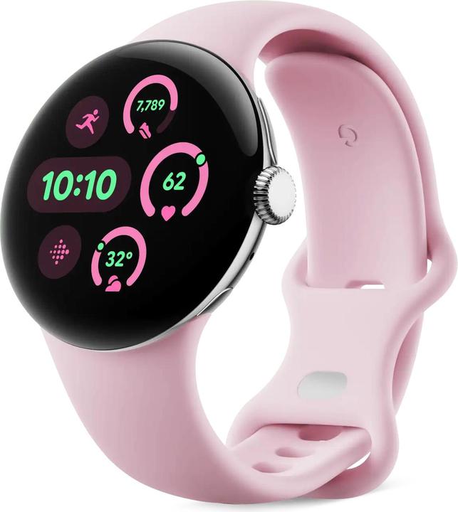 Produktbild Google Pixel Watch 3 (41mm), Active Band, Rose (Fluoroelastomer, Stainless Steel)