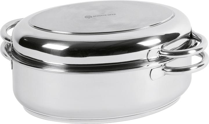 Produktbild Schulte-Ufer Multibräter oval 6,5 Liter Ø34cm Edelstahl (34 cm, Bräter + Schmortopf, Edelstahl)