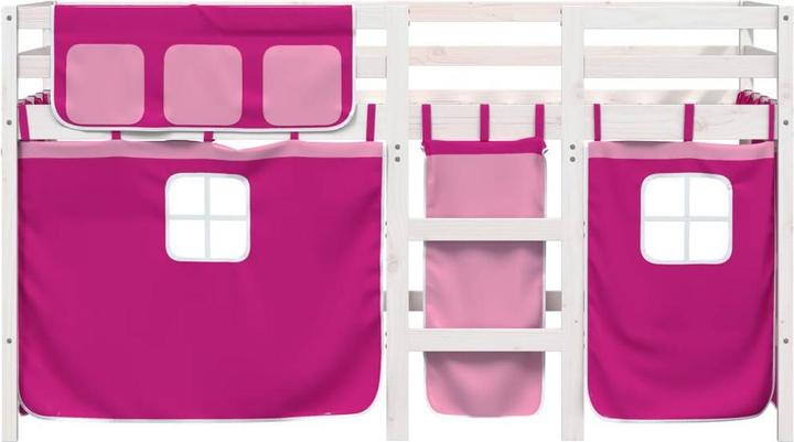 Image du produit VidaXL Lit superposé pour enfant avec rideaux Rose (90 x 190 cm)