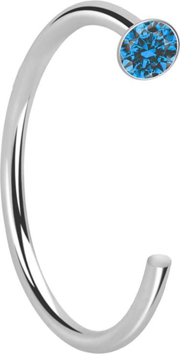 Immagine prodotto Star Piercing Nasenring offen silber Kristall hellblau (senza ottone, Argento 925)