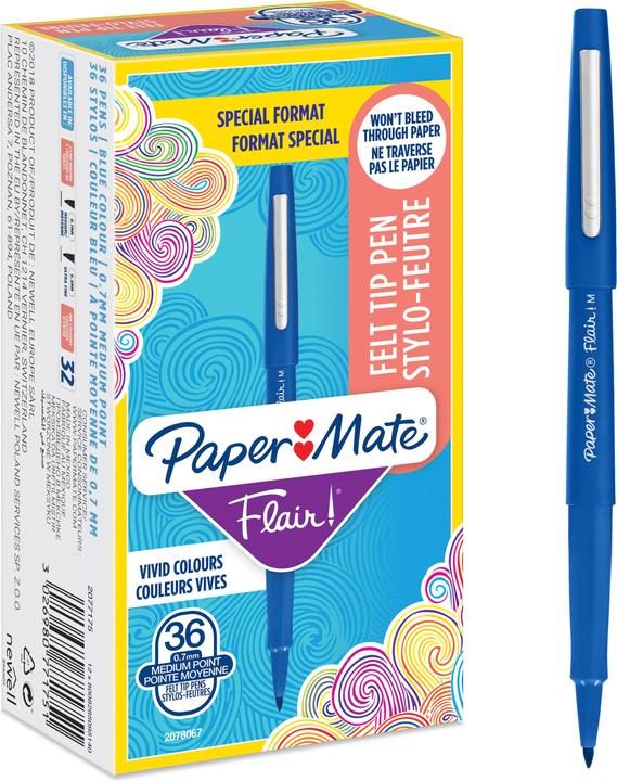 Produktbild Paper Mate Gelschreiber Flair Orig FTP 30+6 (Blau, 36 x)