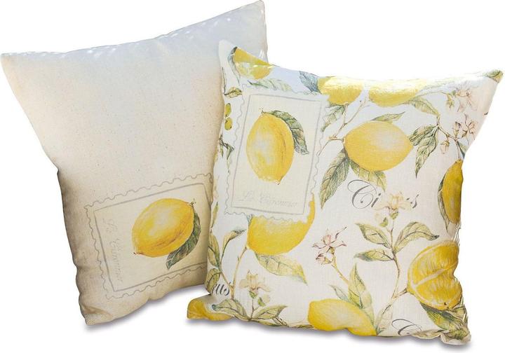 Produktbild Loberon Kissenhülle 2er Set Lantagenet gelb/beige (40 x 40 cm)