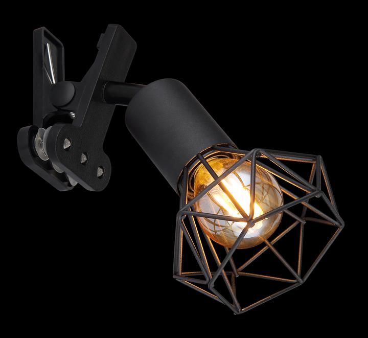Actual product image Globo Clamp spotlight Xara I black matt 1xE14 (E14)