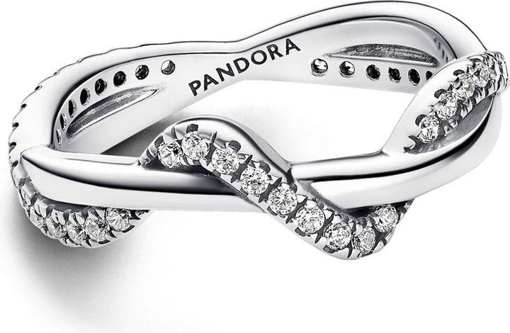 Actual product image Pandora Sparkling Intertwined Wave Ring (56, 925 Silver)