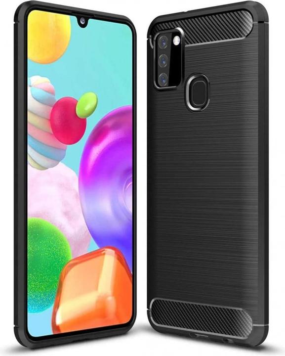 Produktbild Screenguard Samsung Galaxy A21s Hülle Carbon Brushed Soft TPU (Samsung Galaxy A21s)