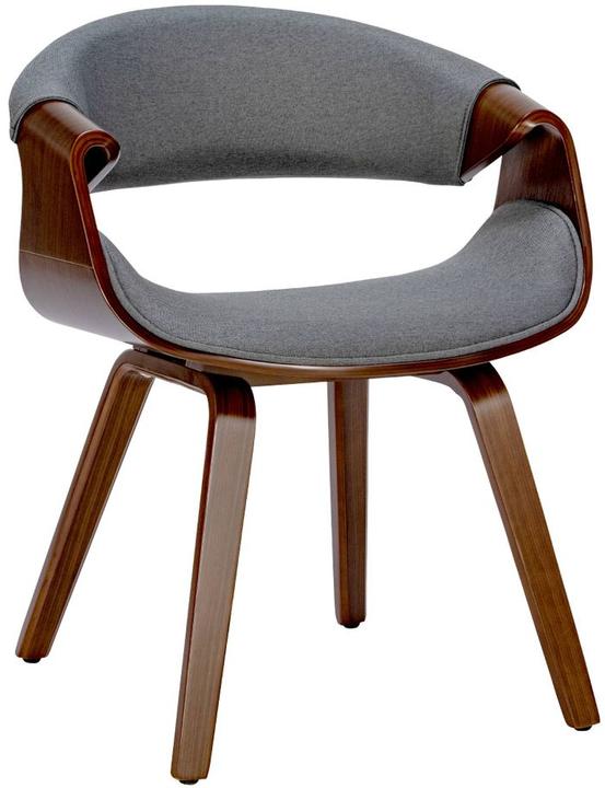 Produktbild Swisshandel24 Esszimmerstuhl Foley Stoff, walnuss/grau