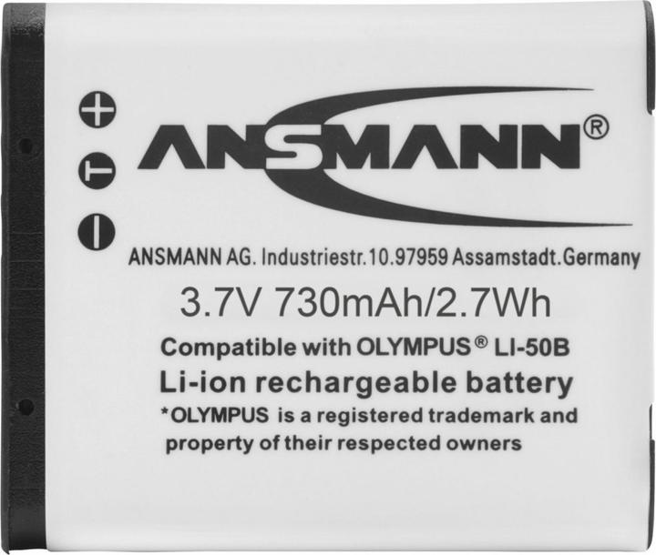 Actual product image Ansmann LI-50B, replacement battery for Olympus cameras (Camera battery)