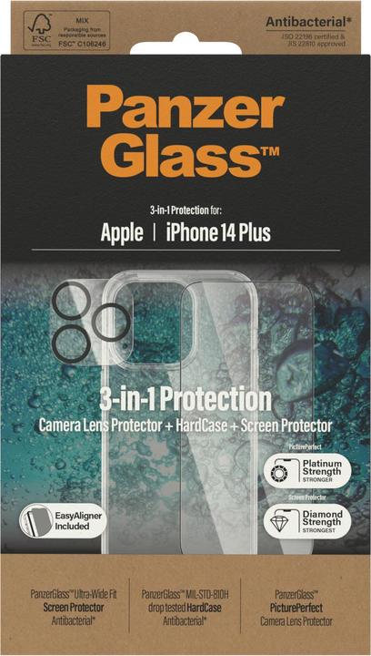 Produktbild PanzerGlass 3-in-1 Schutz-Set (1 Stück, Apple iPhone 14 Plus)