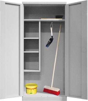Produktbild ADB Metall Putzmittelschrank lichtgrau 80x37x179cm (80 cm, 178 cm)