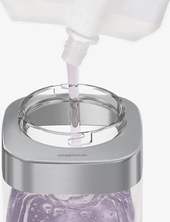 Actual product image Simplehuman Soap dispenser with caddy 650 ml, silver/transparent